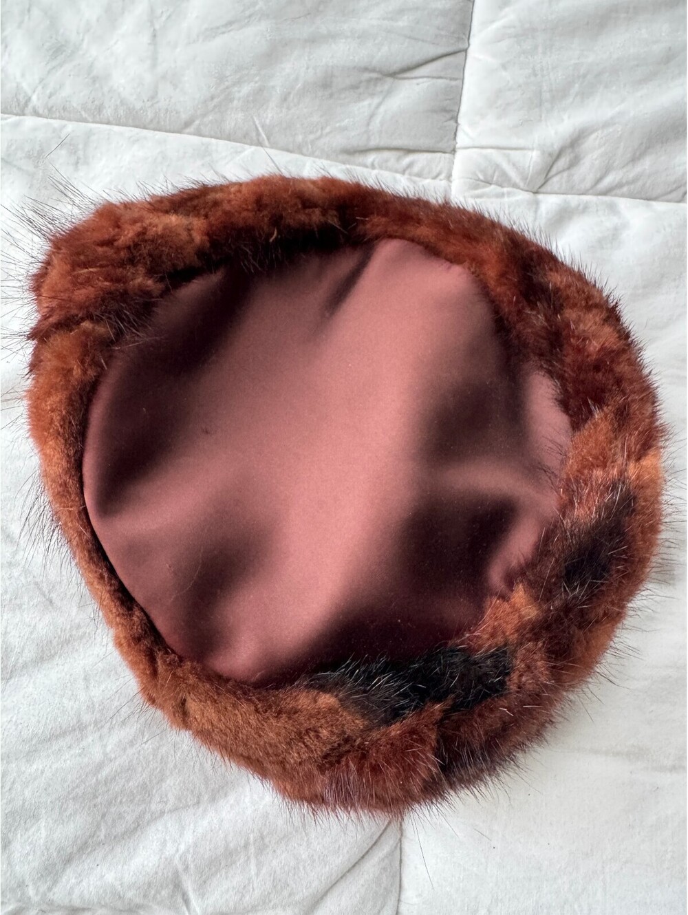 Vintage 1960s Mink Fur & Satin Pillbox Hat